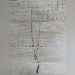 Rose Gold Feather Pendant Necklace